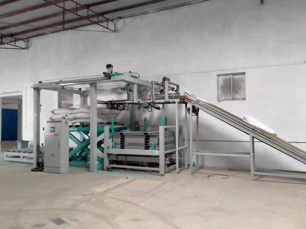 Plastic Cement Palletizer Conventional Bag Palletizer Safety Conveyor